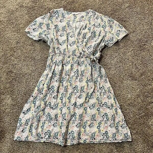 DownEast Floral Wrap Midi Dress - Multicolor